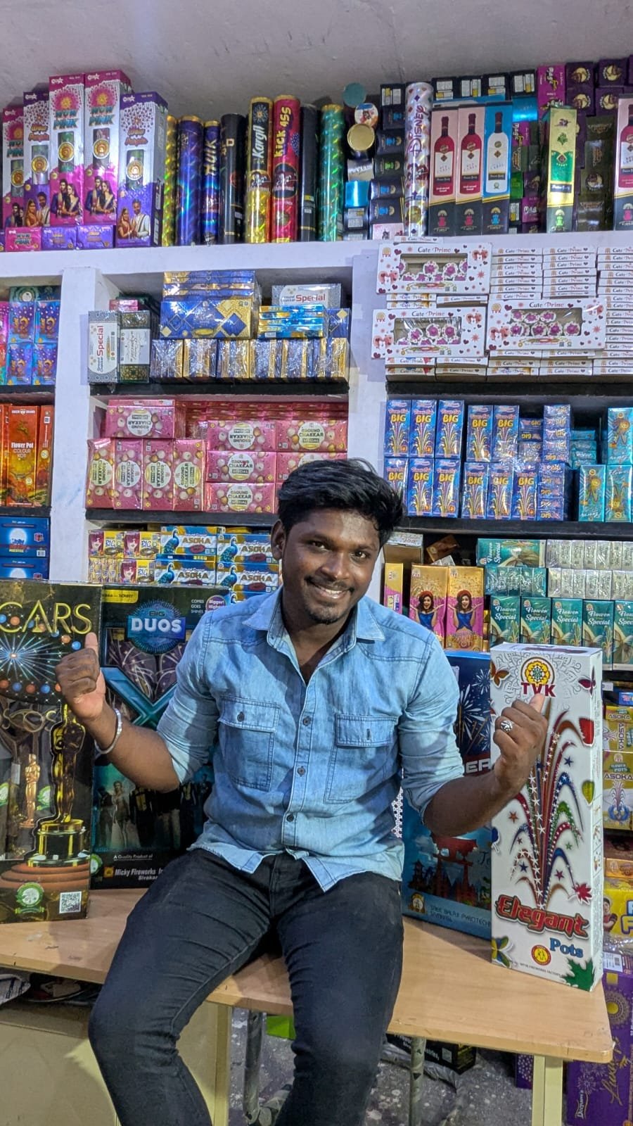 Diwali Celebration Hub Sivakasi founder in the crackers store
